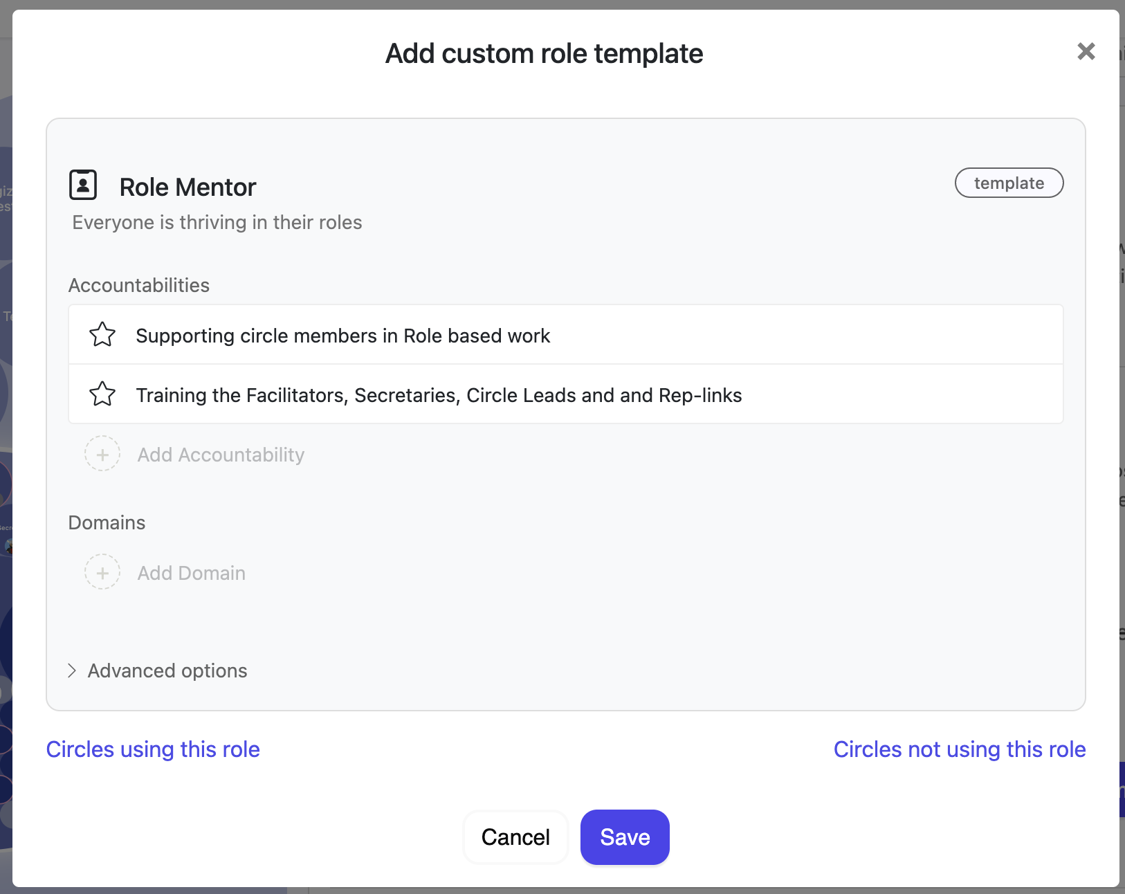 Craft your role templates as needed for your organisation.