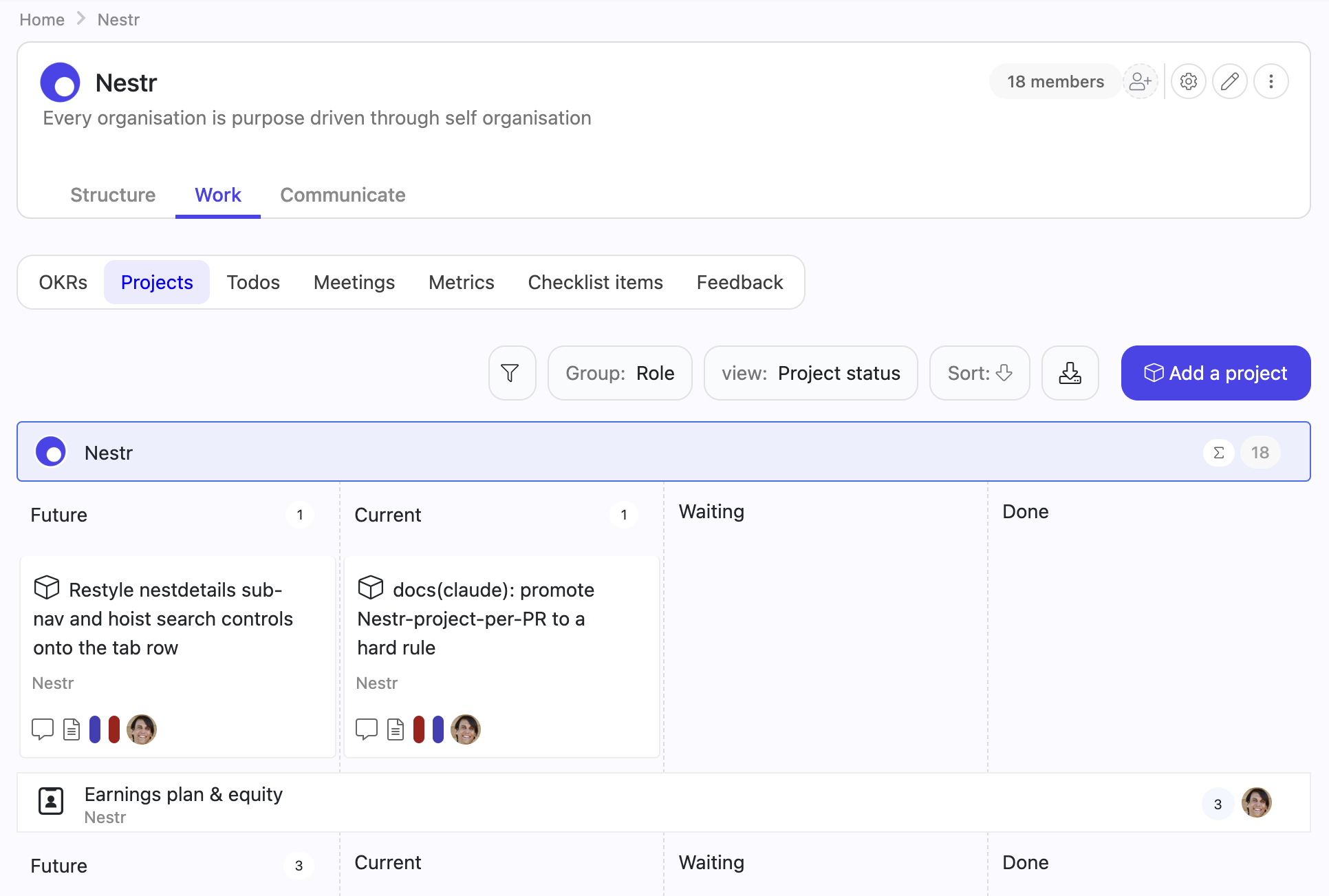 Each circle has their own work tabs where you can find everything related to your circle.