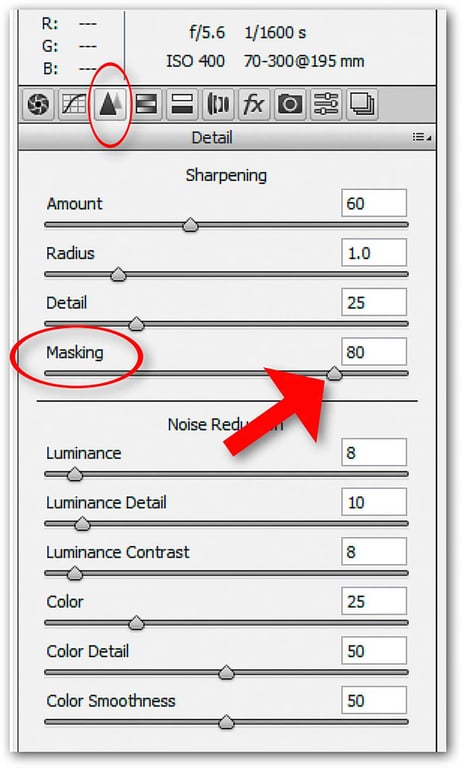 Image 1 shows you the sharpening controls in Adobe Camera Raw (ACR). Lightroom gives you the same interface.