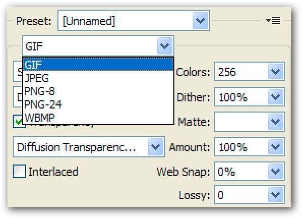 Image 2 – Format options for the internet