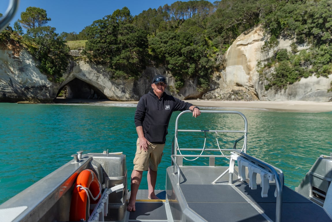 Darrell Bird with Cathedral Cove