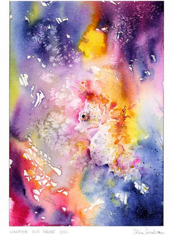 Silvia White's pygmy seahorse is part of a series of watercolours