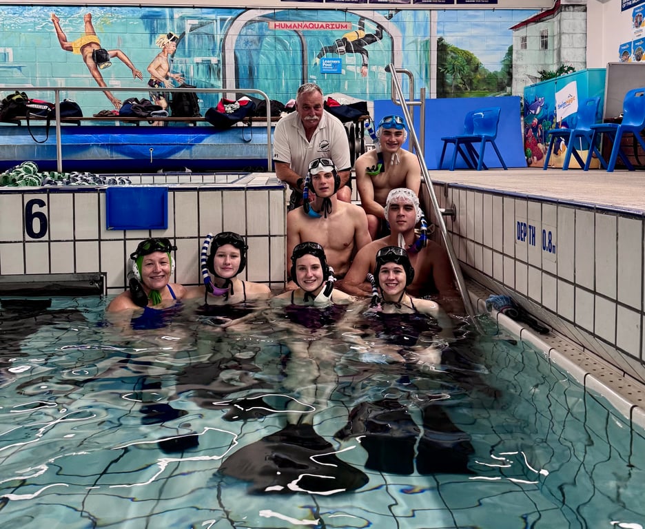 Bottom (l-r): Rebecca Brosnan, Grace Van Orden, Lucy Jennings, Georgia Harris; Middle: Toby Dukes, Jasper Sneddon; Top: Warwick King, Isaac Milner