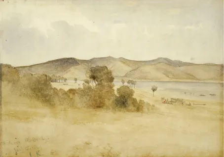 An art piece of Waitangi; Mr Busby’s (detail) by John Kinder (Collection of Waitangi National Trust WNT1962/4/1)