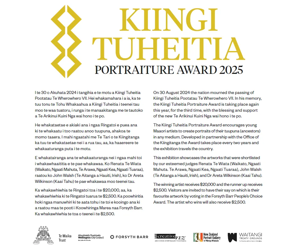  Kiingi Tuheitia Portraiture Award Details
