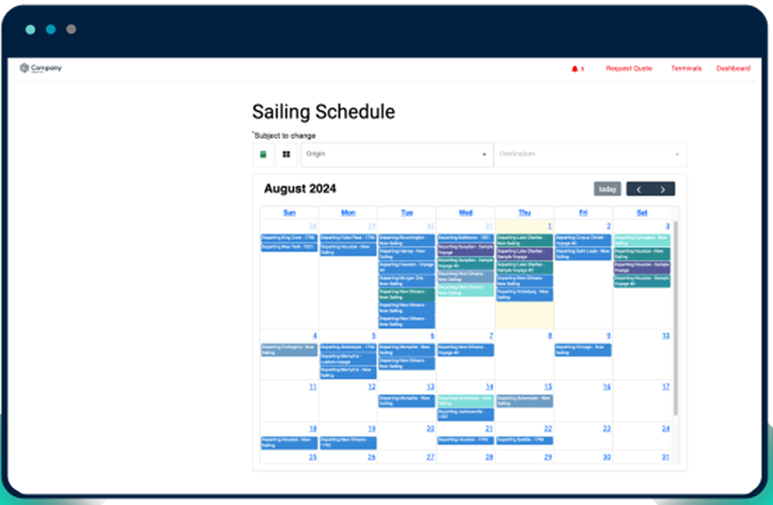 Digital Sailing Schedules