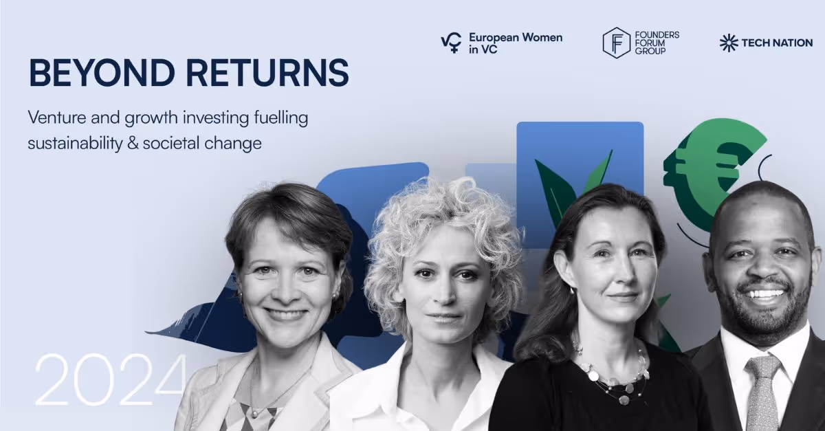 Panelists discussing insights from the latest European Women in VC report, done in collaboration with Founders Forum and Tech Nation - Beyond returns