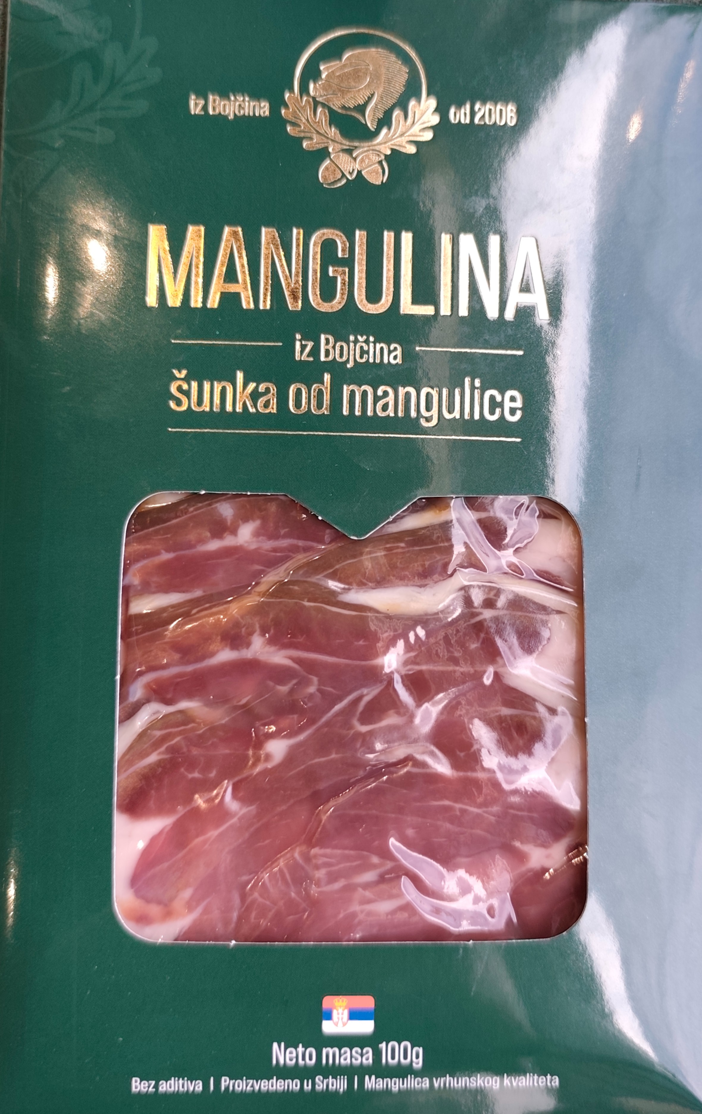 Mangulina iz Bojčina šunka od mangulice 100g