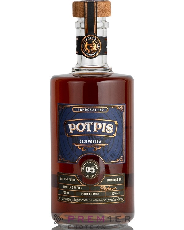 Potpis Rakija od Šljive 5G Barik 0.7l