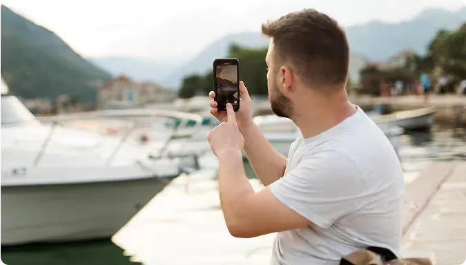 Technician filming an issue for instant customer approval