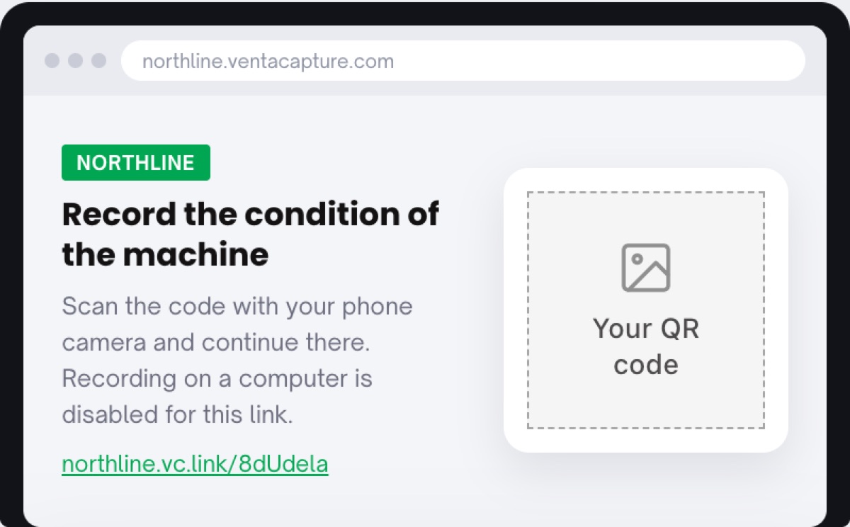 Desktop browser showing the QR code to continue on a phone