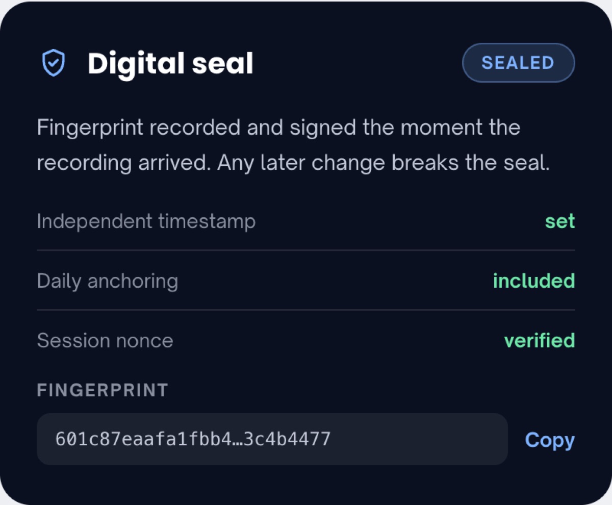 Digital seal card