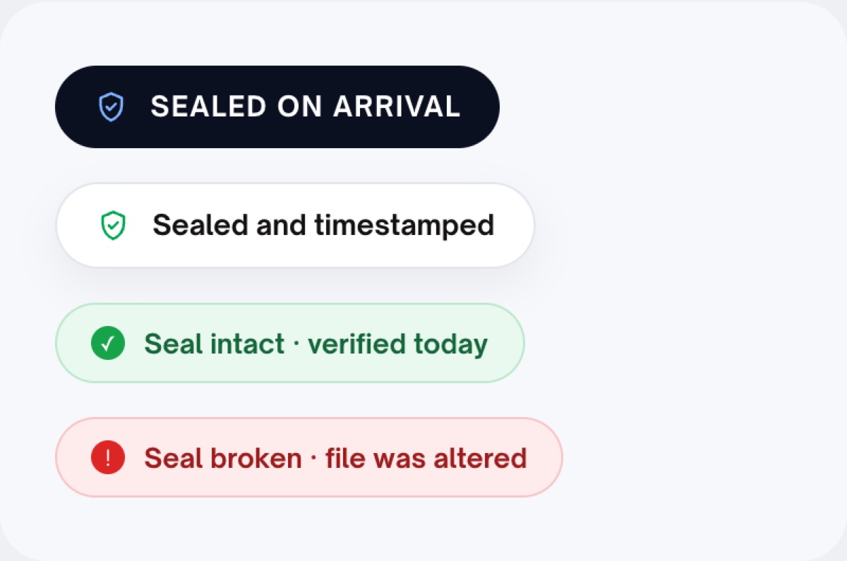 Four seal badges