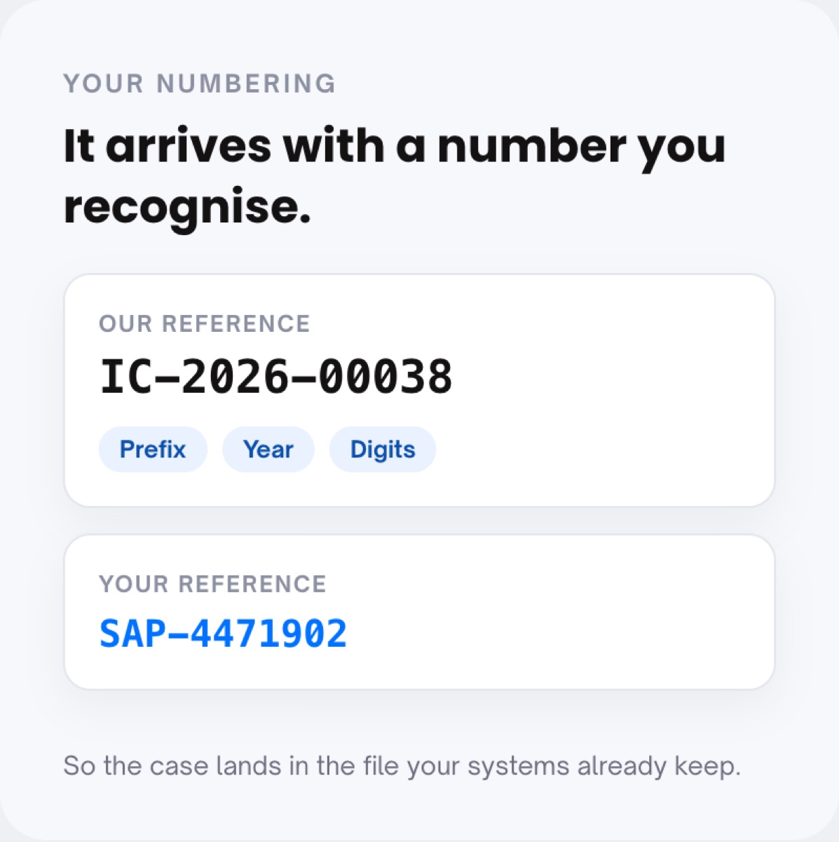 Our reference next to your reference