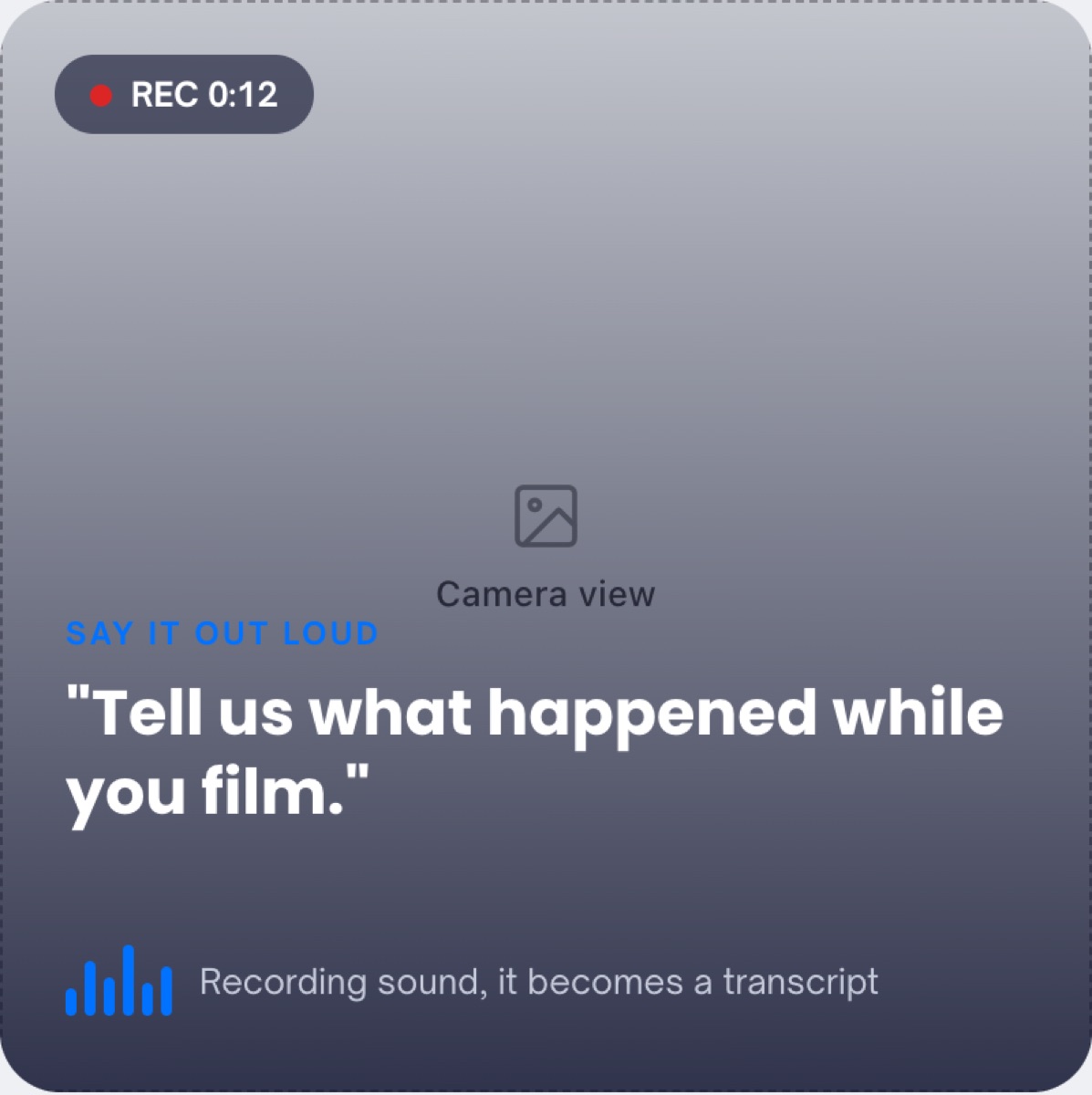 Recording screen: say it out loud