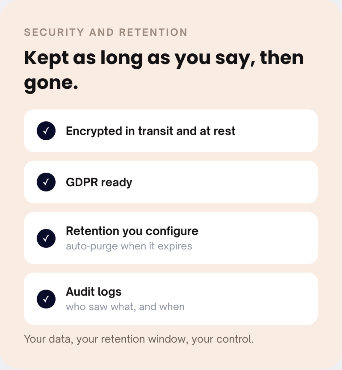 Security and retention card