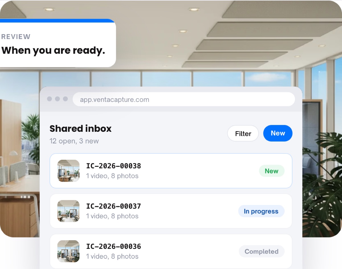 Office with the shared inbox window