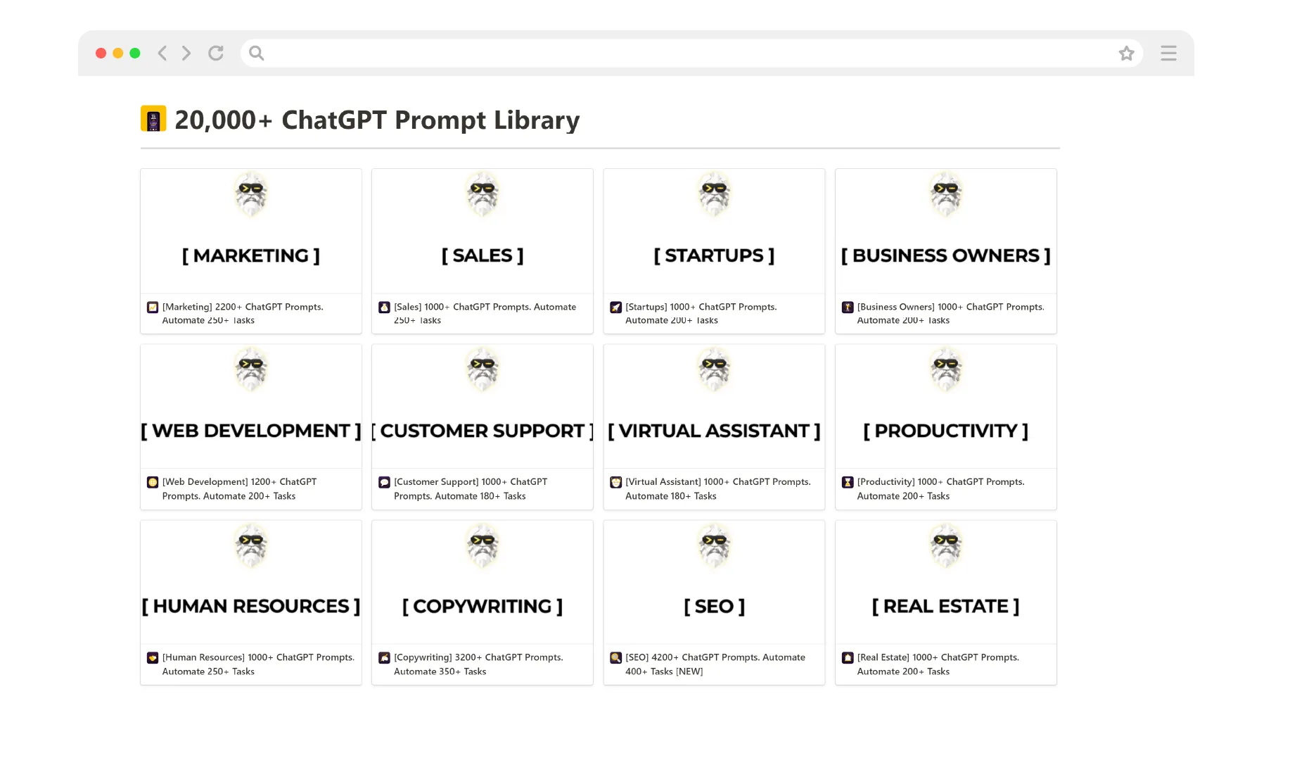 Prompt Library Format The Complete AI Bundle - God of Prompt