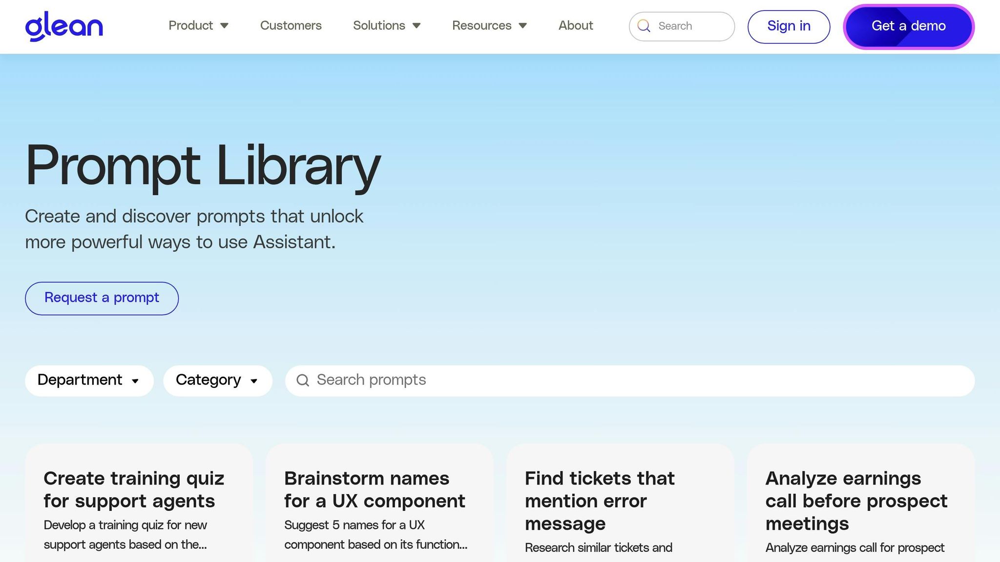 Glean Prompt Library