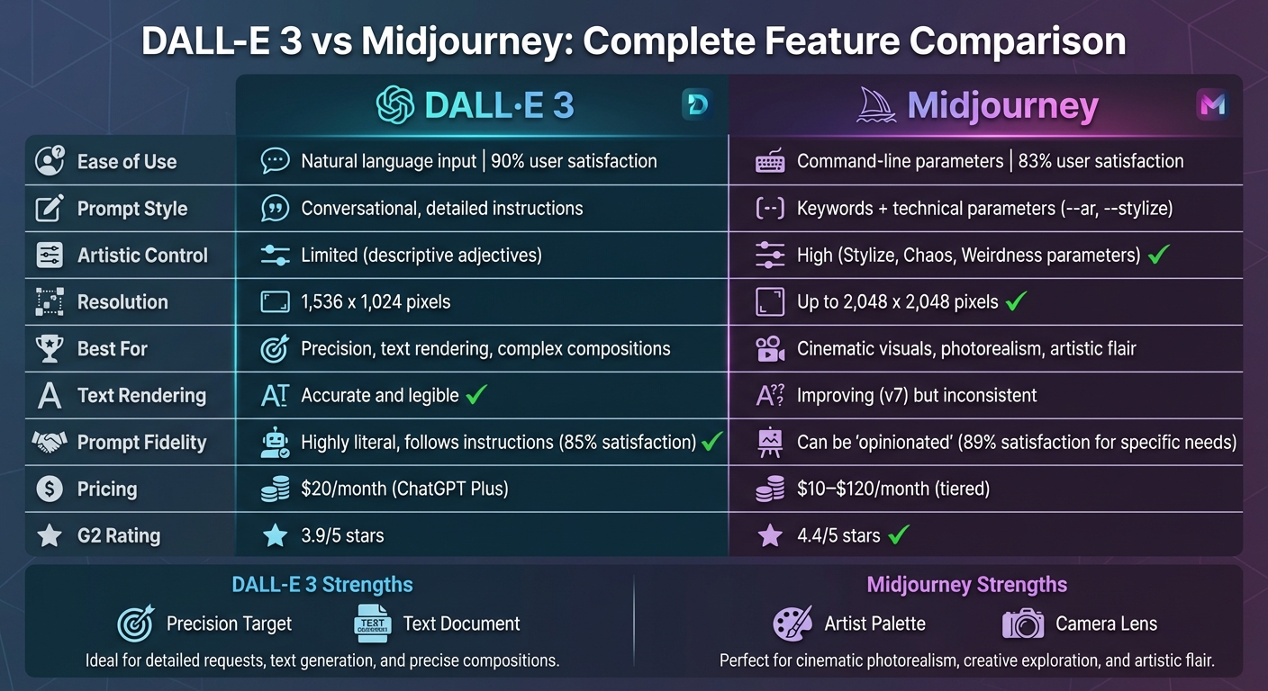 DALL-E 3 vs Midjourney: Feature Comparison for AI Image Generation