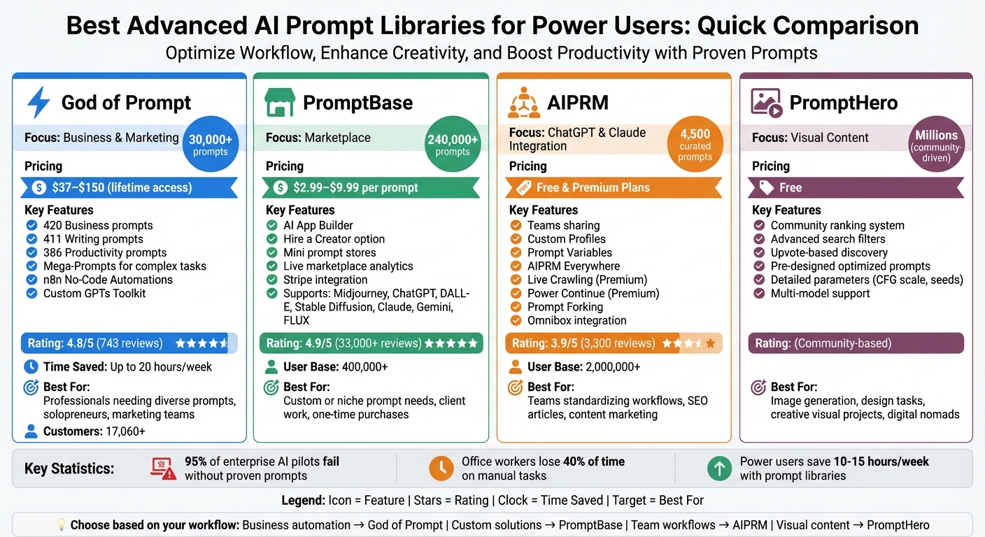 AI Prompt Libraries Comparison: Features, Pricing and Best Use Cases