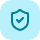 Blue shield icon with a check mark inside, representing security or protection.