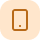 Orange outlined smartphone icon centered on a light peach rounded square background.