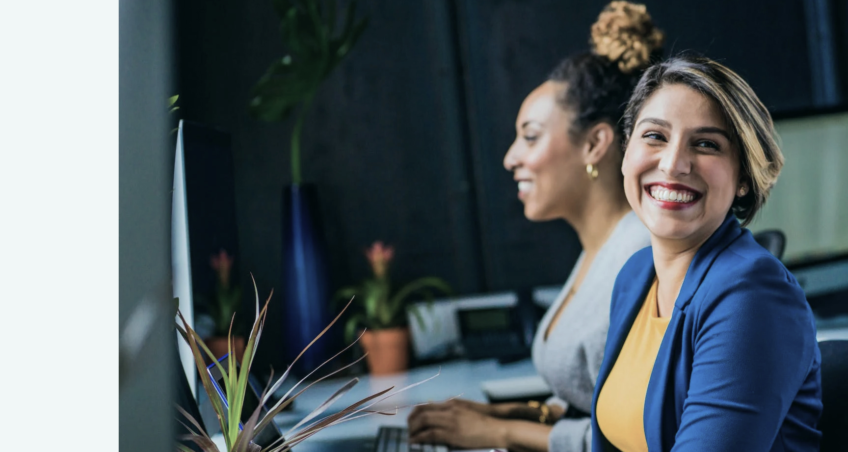 Employee smiling in the office