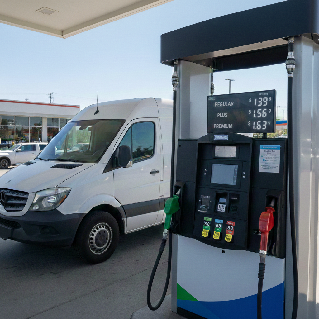 A retail fuel pump showing the price of fuel