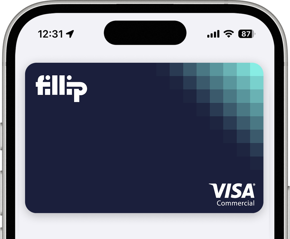 The Fillip Visa card in a phone's digital wallet
