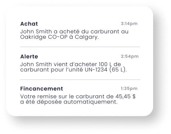 Alertes du centre d'activités