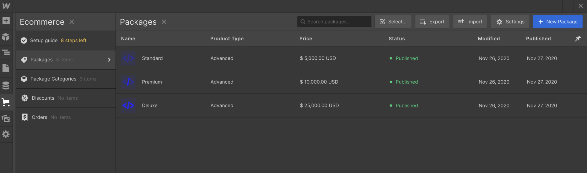eCommerce Collection - Code Webflow Template