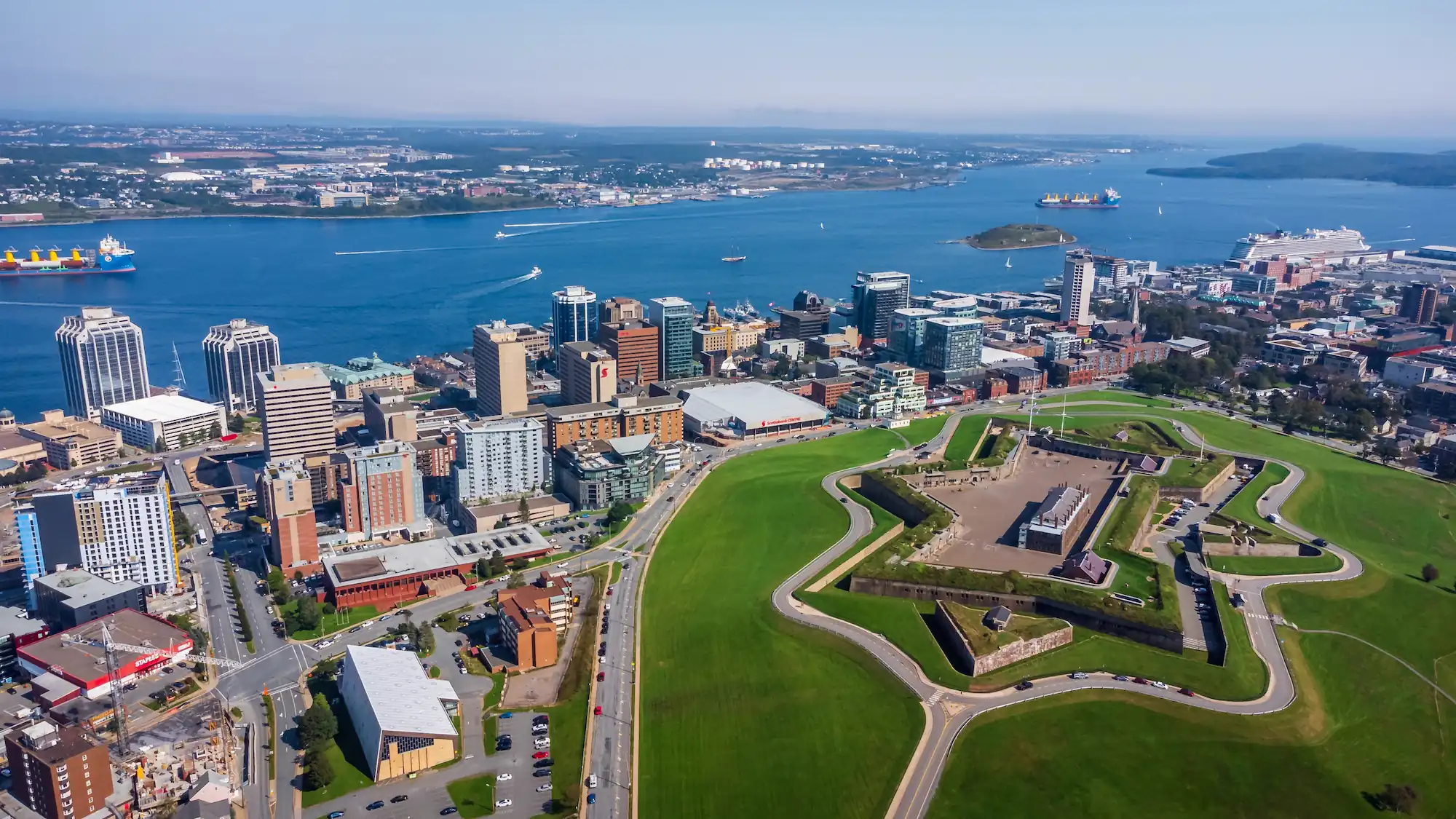 Bird's eye shot of downtown Halifax