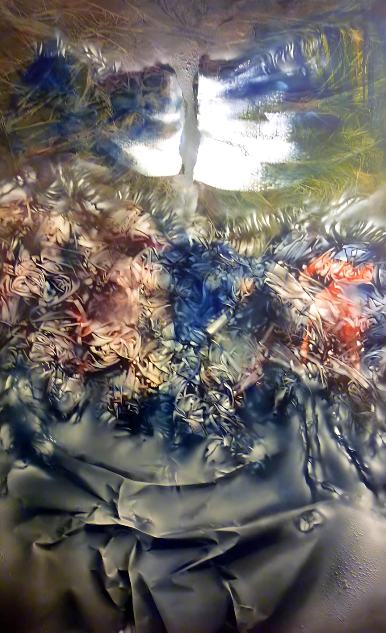 Shattered Pieces, 2011. Mixed Media on Canvas, 80 x 50 inches
