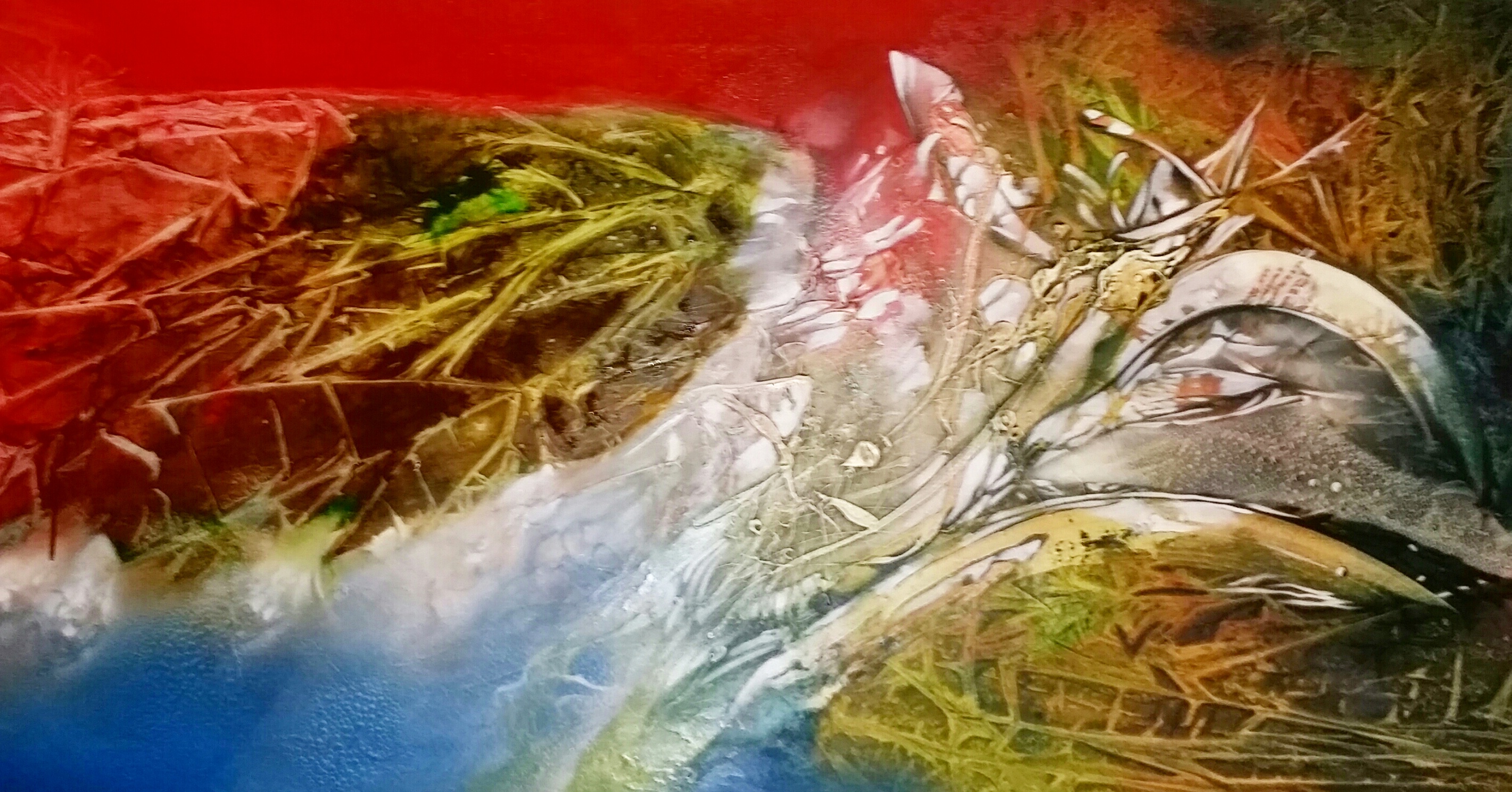 Garden, 2014. Mixed Media on Canvas, 30 x 70 inches