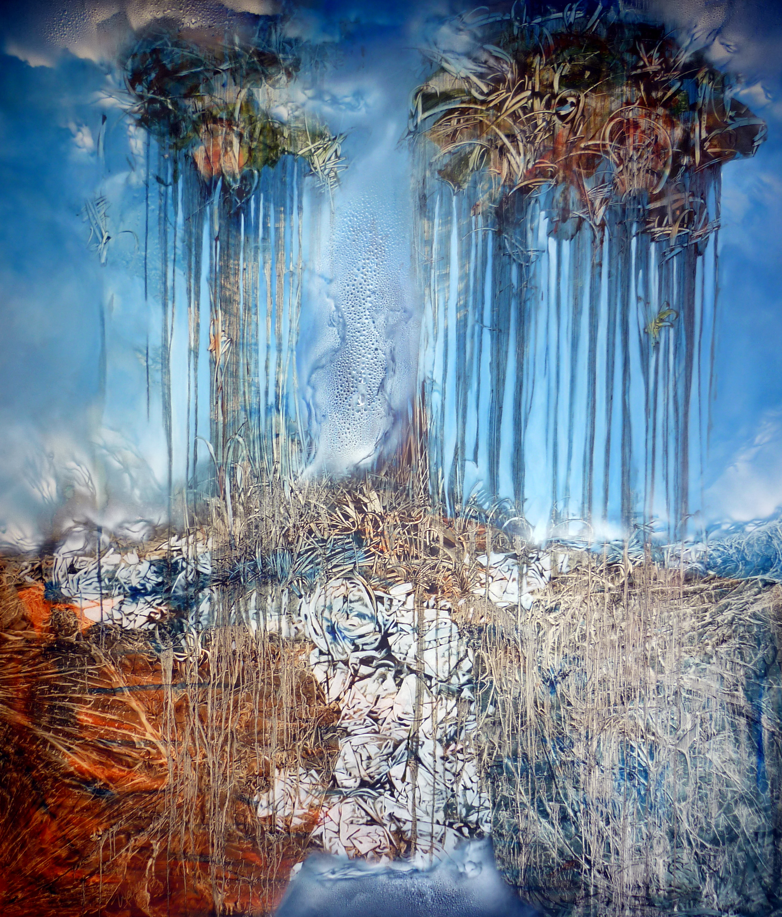 Horizon's Body, 2014. Mixed Media on Canvas, 80 x 70 inches 