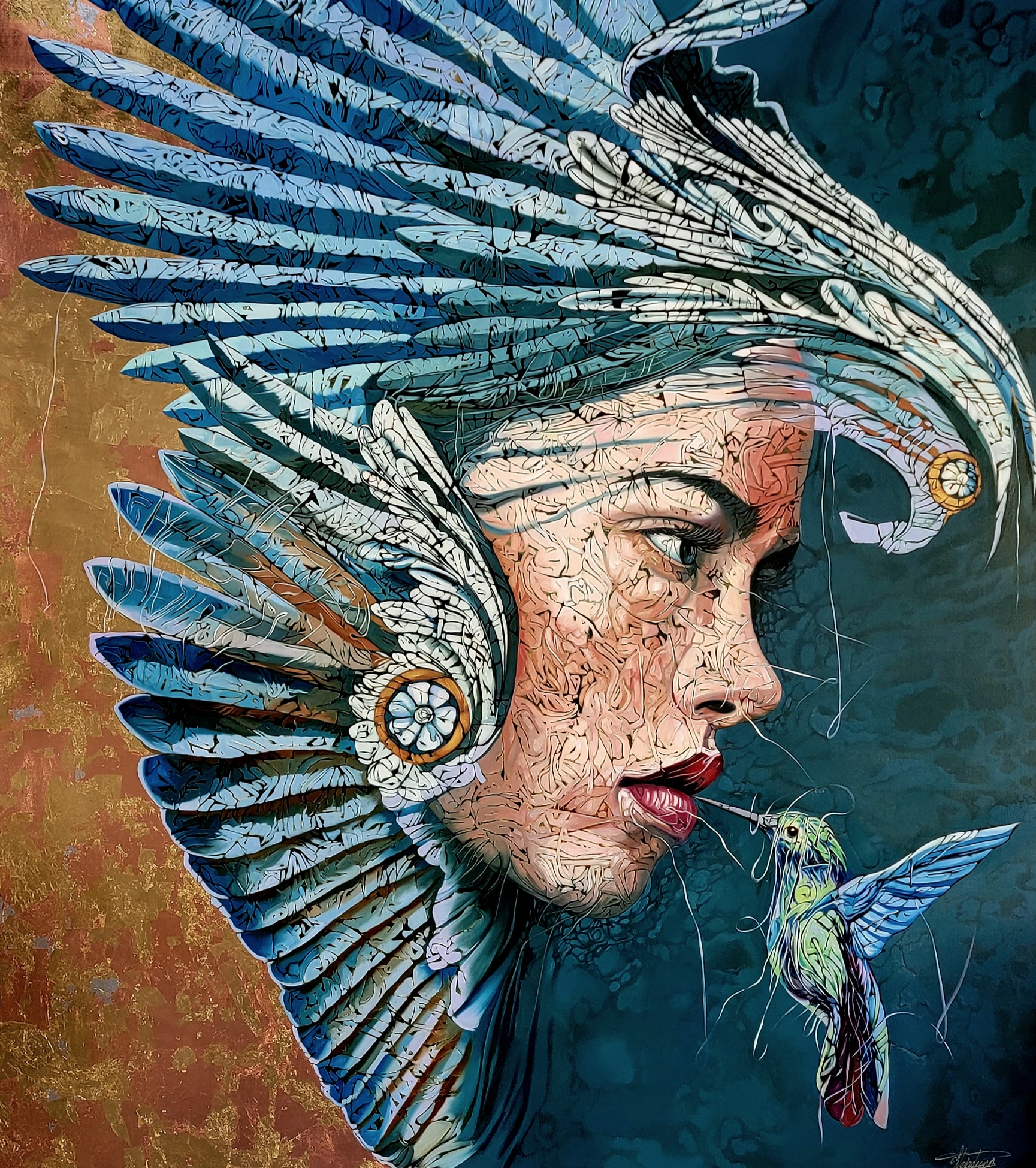 The Nectar, 2022 \nOil on Linen | 78 X 70 Inches 