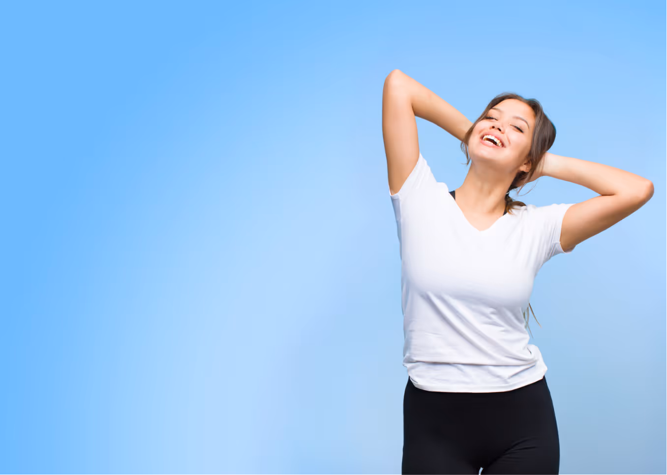 primary care on demand weight loss clinic virtual telehealth clinic monthly membershiip options woman with arms behind her head hero section figure
