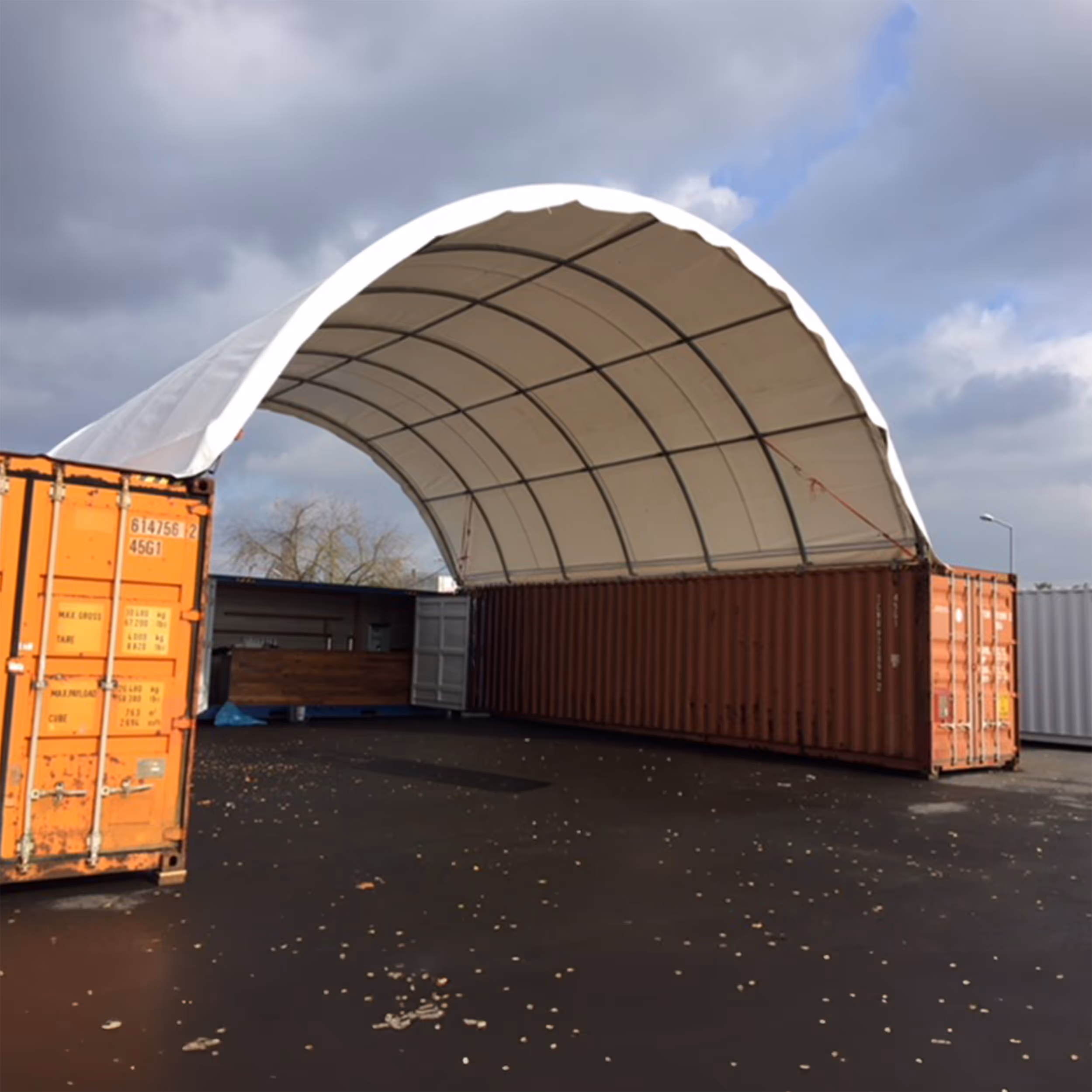 Containerüberdachung, Containerzelt