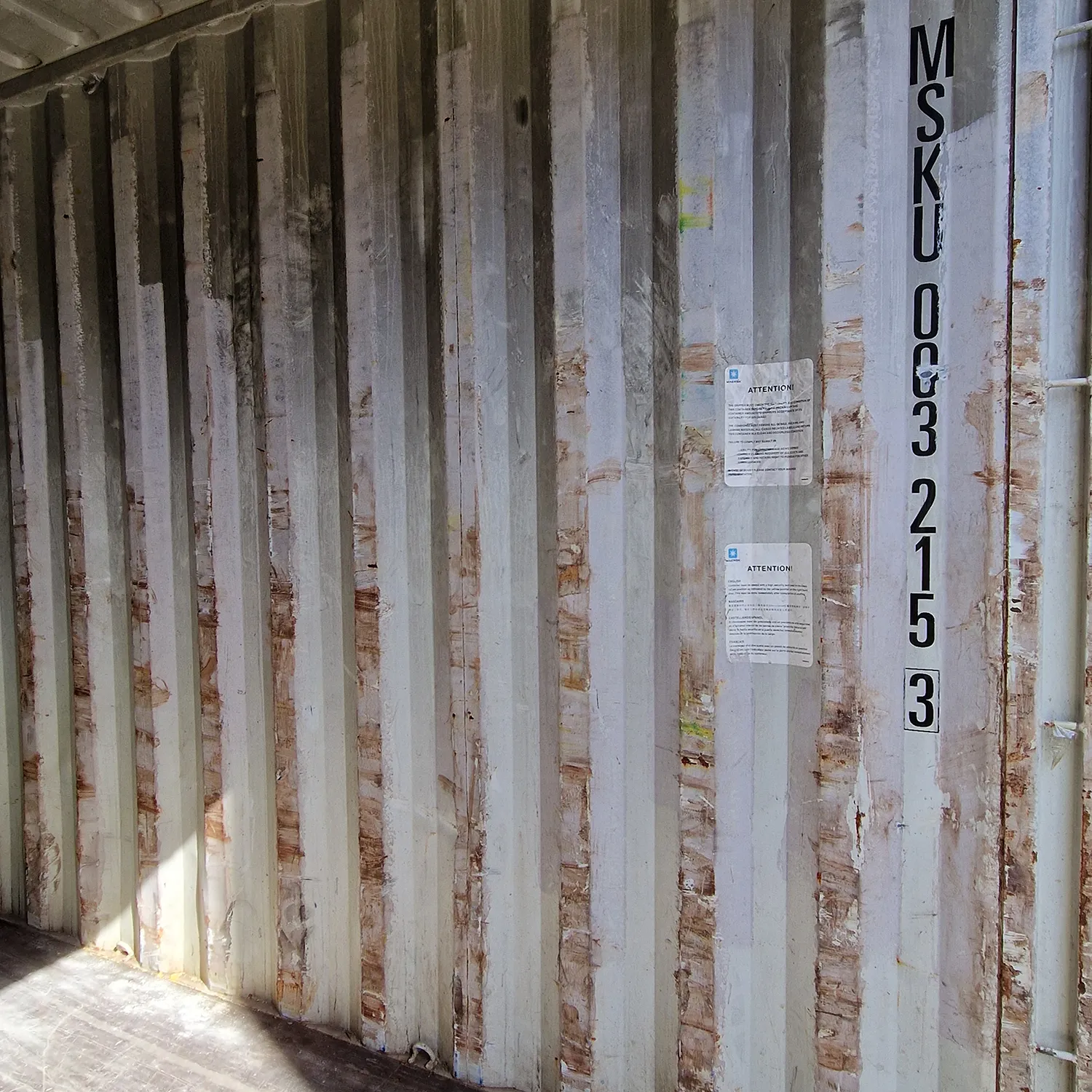 Gebrauchter Container Trapezblech Innen