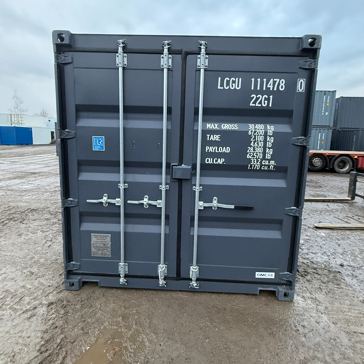 20 Fuß Seecontainer Schiefergrau 