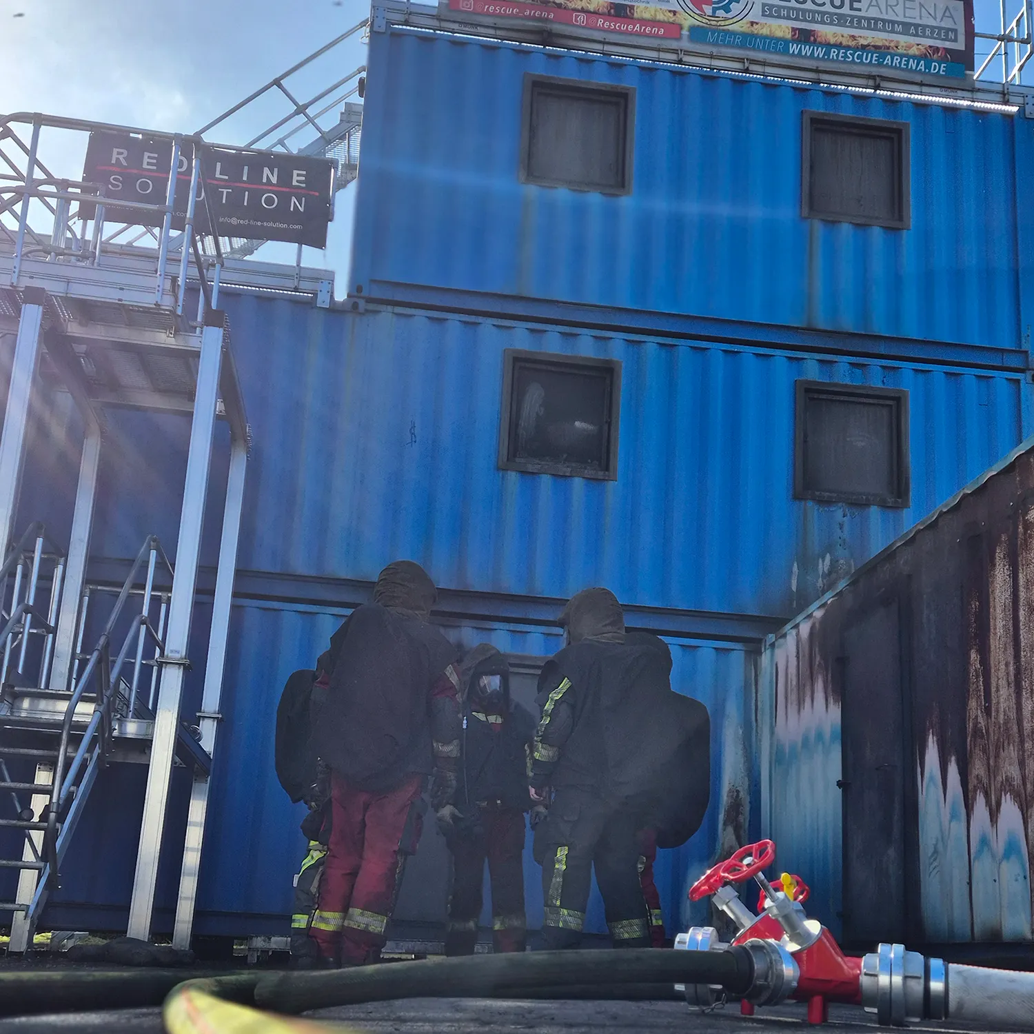 Brandsimulationsanlage im Container, Feuerwehrausbildung