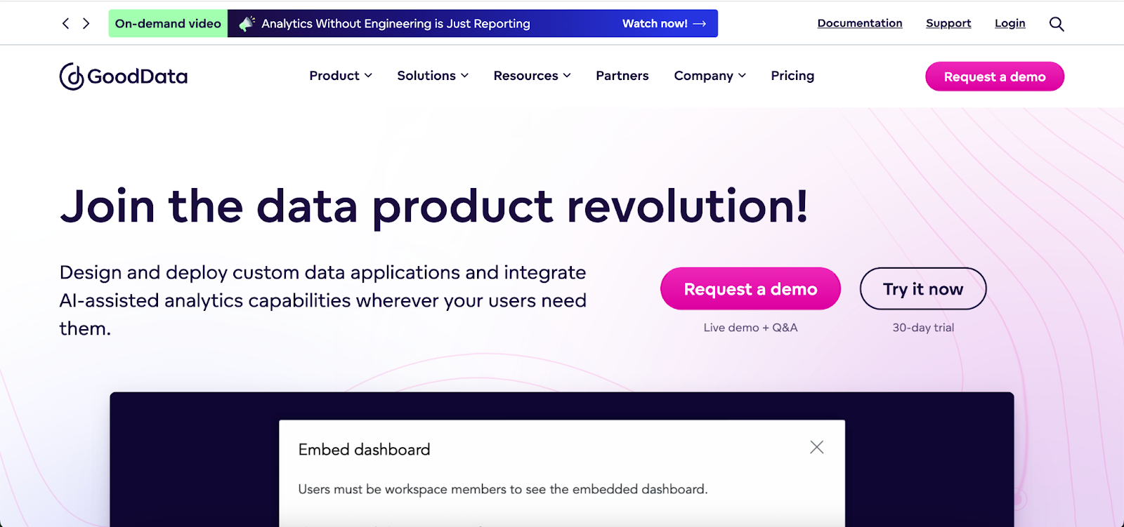 white label embedded analytics tools: gooddata