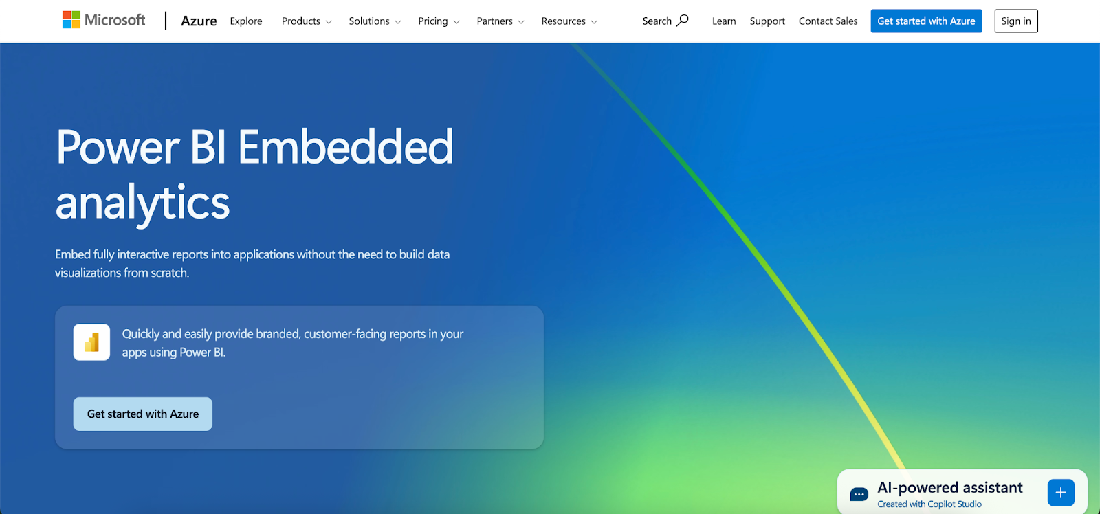 white label embedded analytics tools: power bi