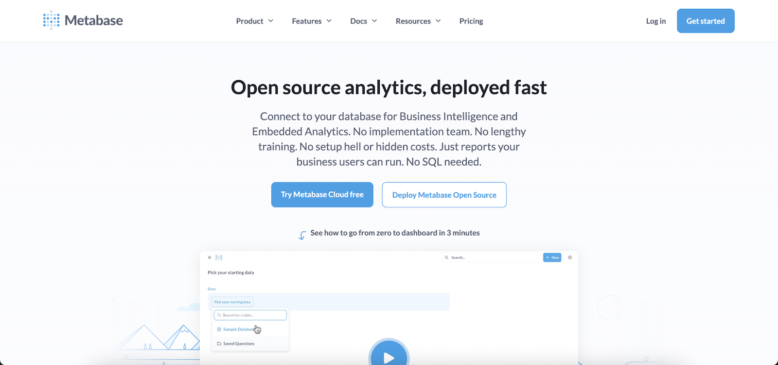 white label embedded analytics tools: metabase