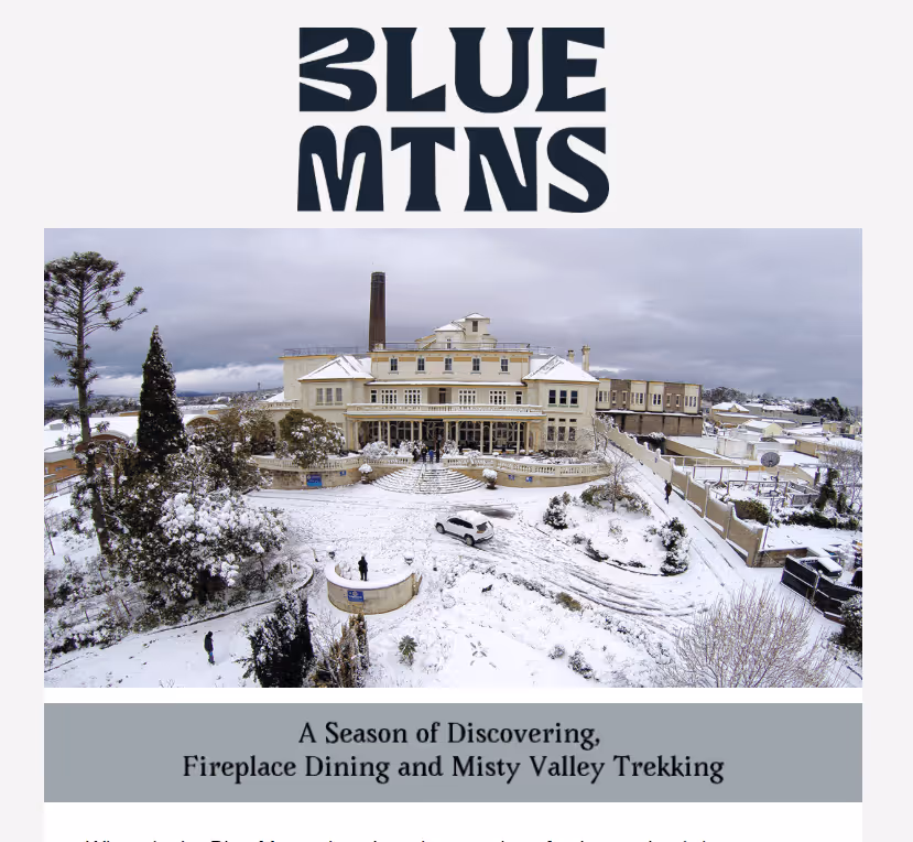 Blue Mountains Tourism EDM Designs