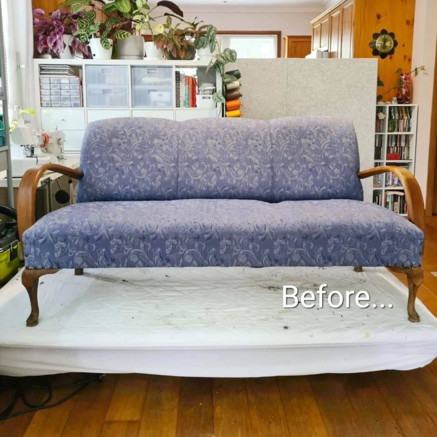 Camelback sofa restoration