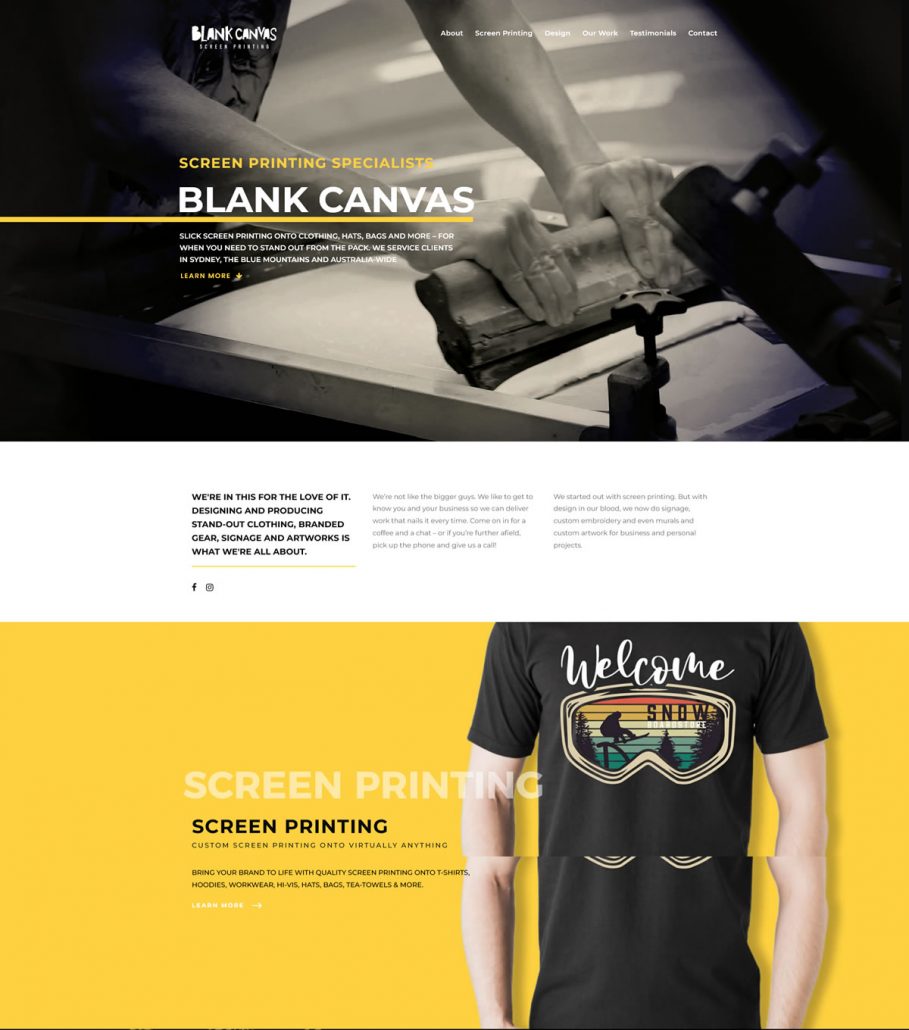 Blank Canvas Screen Printing