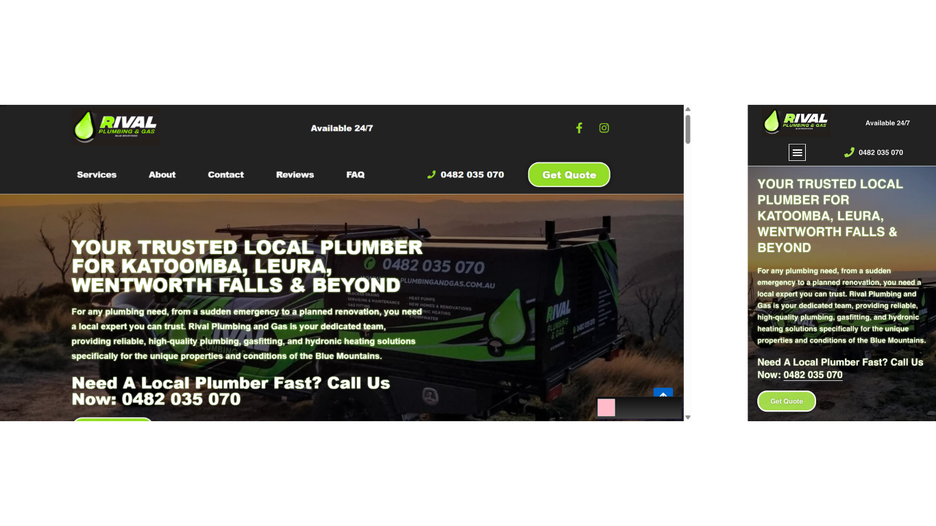 Rival Plumbing & Gas Website Design
