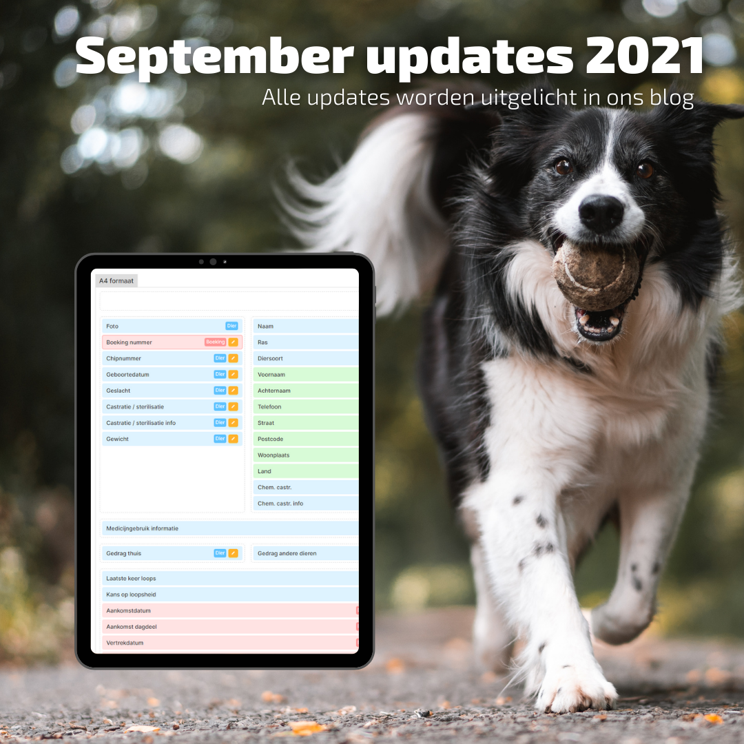 KennelCare updates september 2021 met herhaalde taken toevoegen aan je agenda,  kennelkaarten voor dierenasielen en meer!